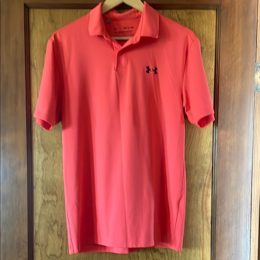 Men’s Small Under Armour Coral Textured Performance Polo
